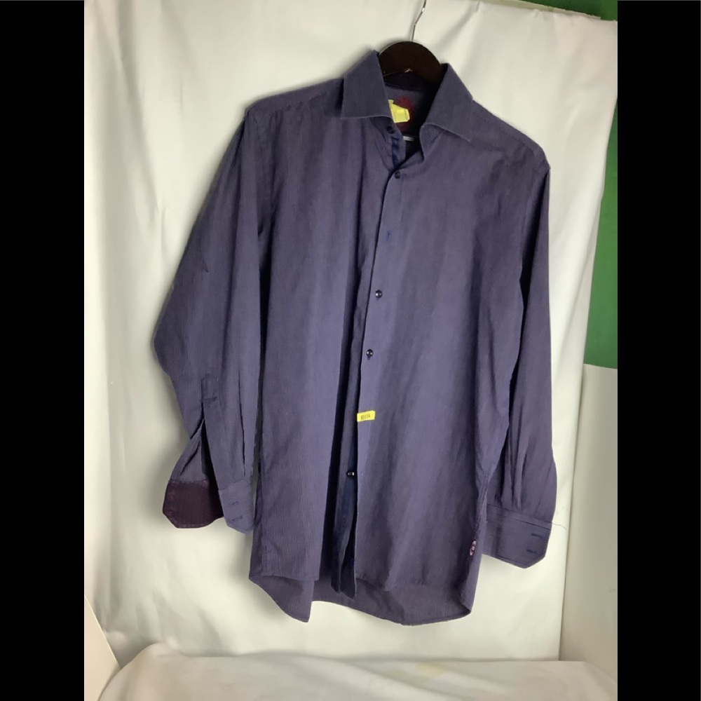 English Laundry Mens Embroidery PurpleStripe Shirt